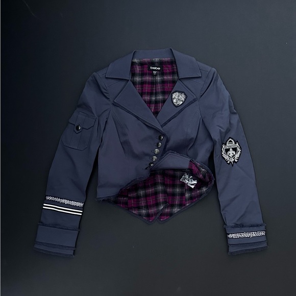 Bebe Navy Blue Military-Style Jacket & Vest Set – NEW with Tags. - Picture 3 of 5